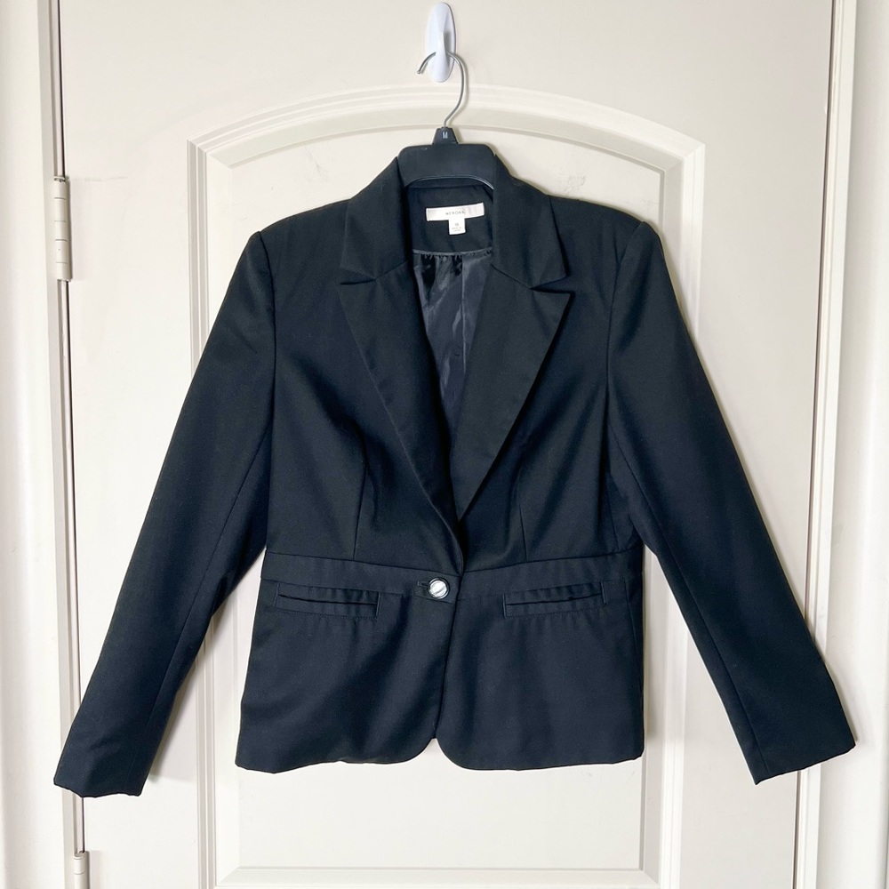Merona Black Single Button Tailored Blazer Jacket 10 Workwear Catering Hostess